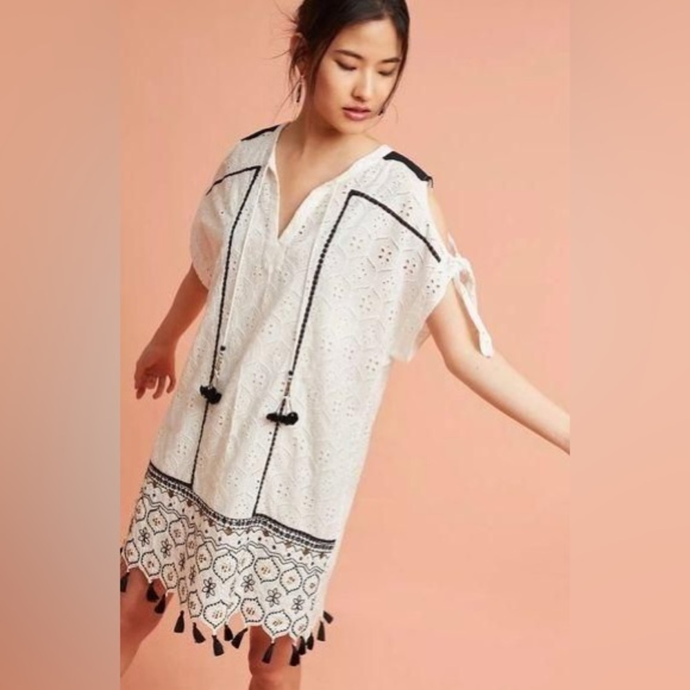 Anthropologie Hemant & Nandita Aditya Embroidered Tunic Dress - Size L